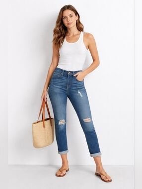 MADEWELL Jeans Womens Size 25 Blue High Rise Skinny Cropped Distressed Y2K